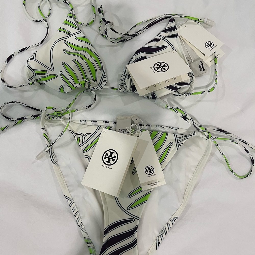 Tory Burch Ivory Zebra print bikini NWT